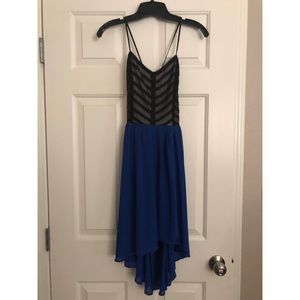 Blue and black dress